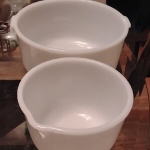 Milk Glass Mixing Bowls Glasbake For Sunbeam.